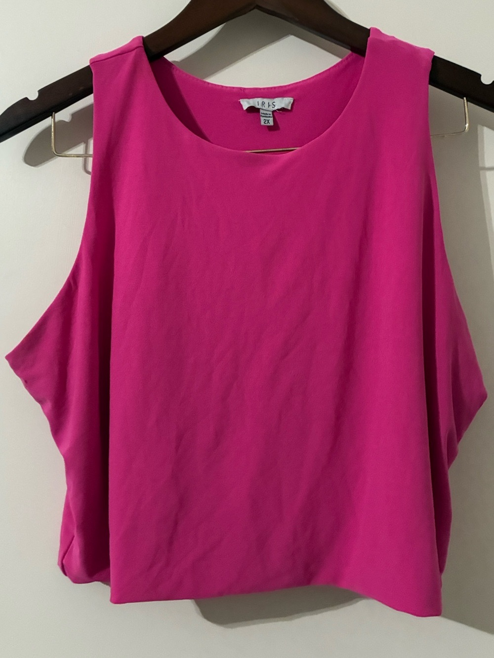 IRIS Hot Pink Sleeveless Crop Tank Top Plus Size 2X